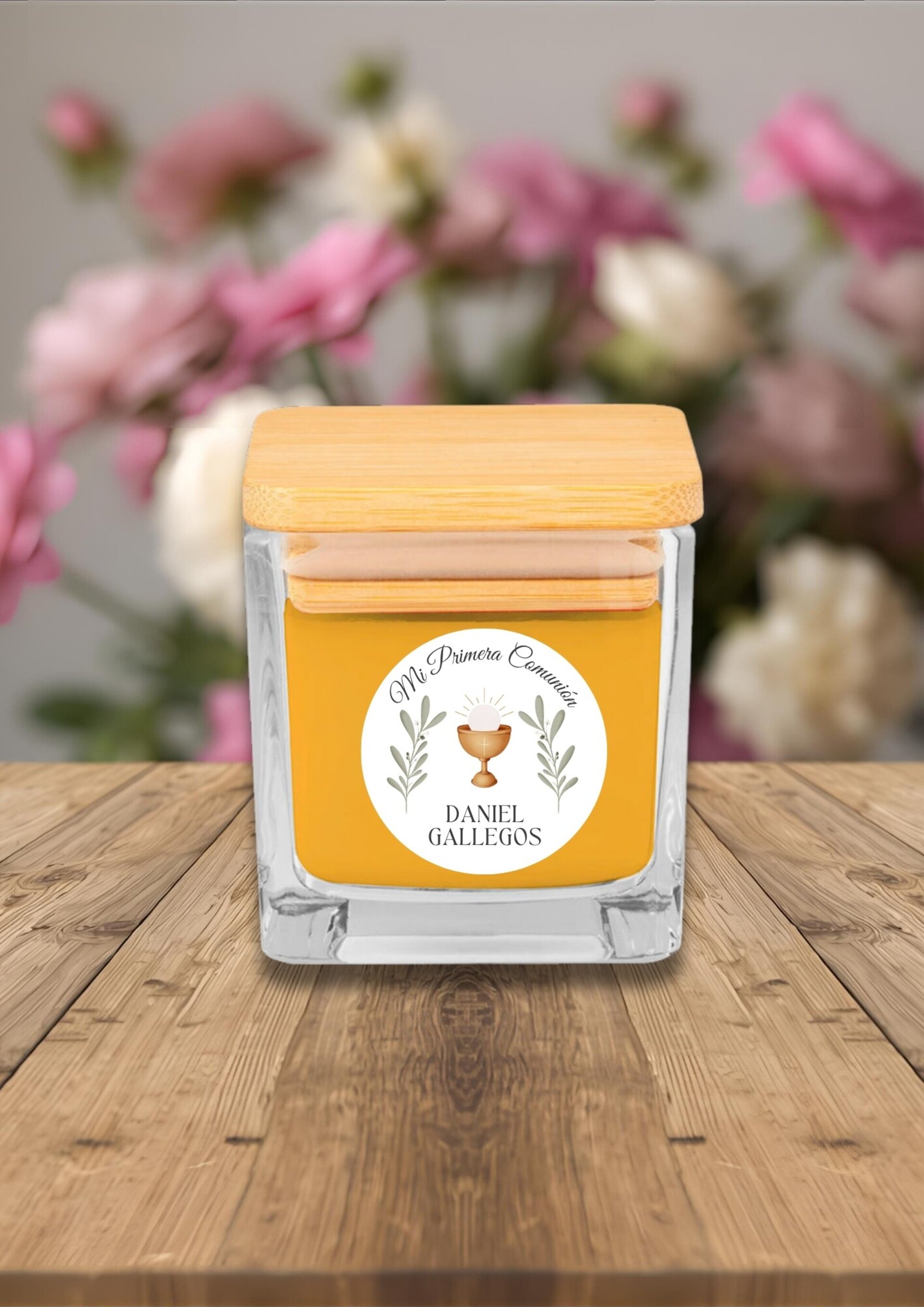 Velas perfumadas en tarro de cristal con tapa de bambú - 3