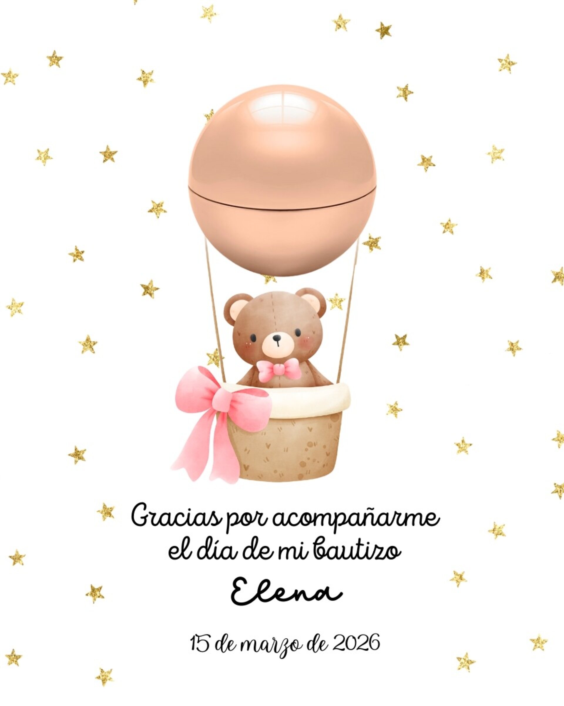 Bálsamo labial redondo con tarjeta "Bautizo" - 16