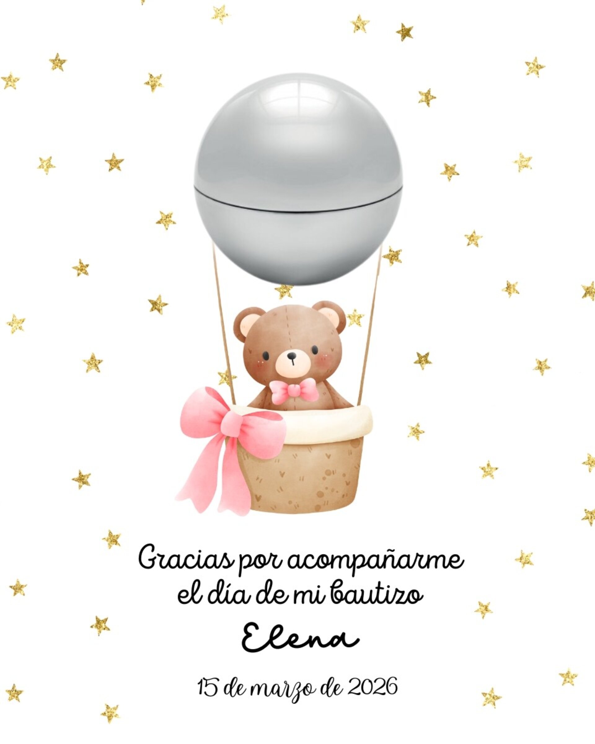 Bálsamo labial redondo con tarjeta "Bautizo" - 6