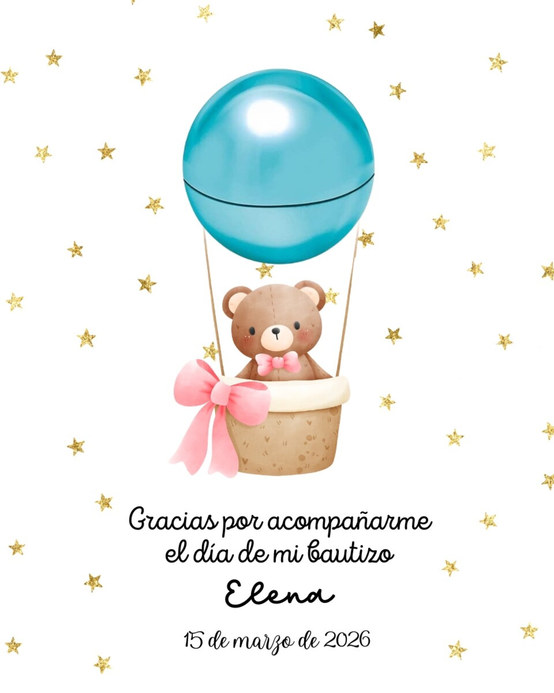 Bálsamo labial redondo con tarjeta "Bautizo" - 3