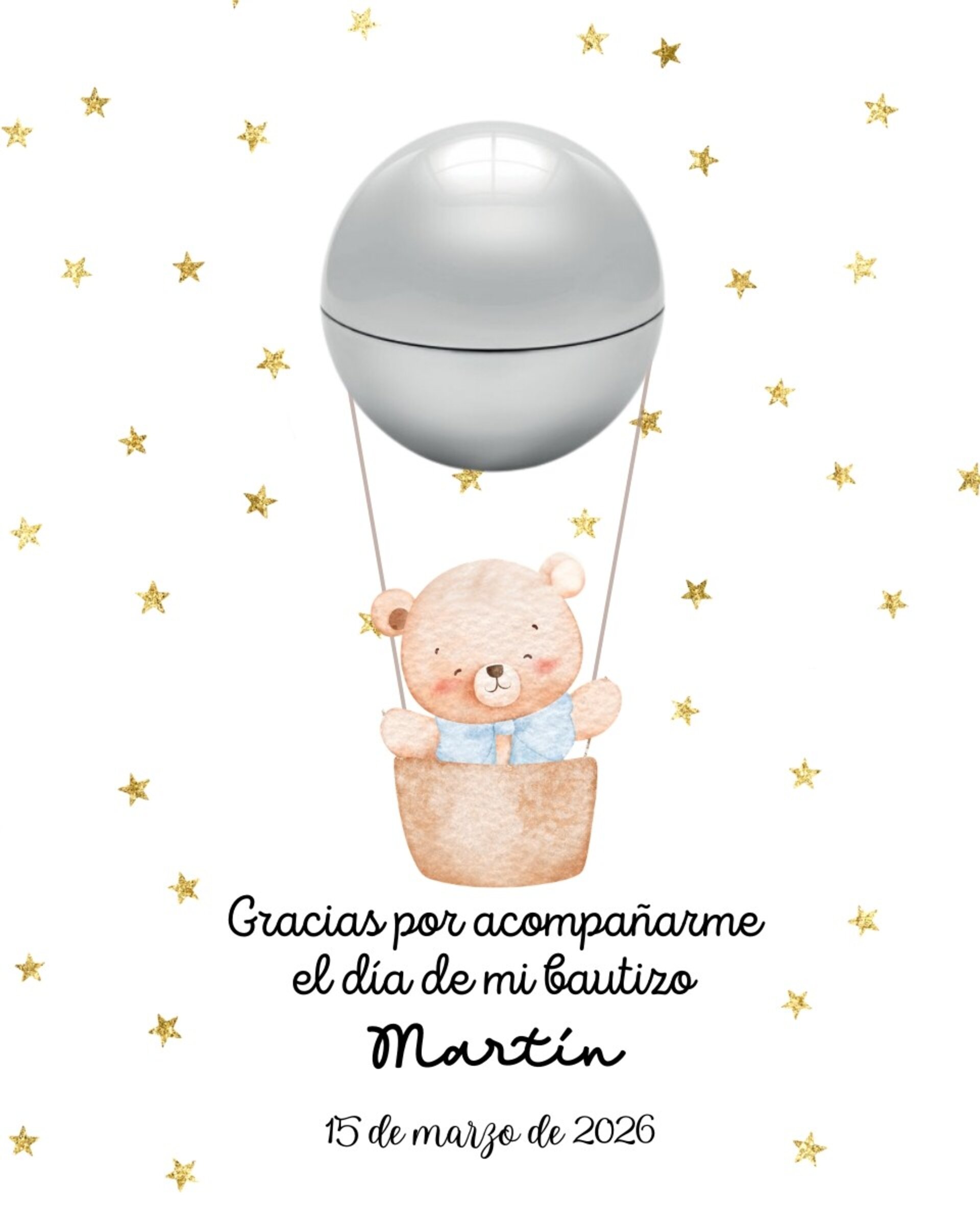 Bálsamo labial redondo con tarjeta "Bautizo" - 5