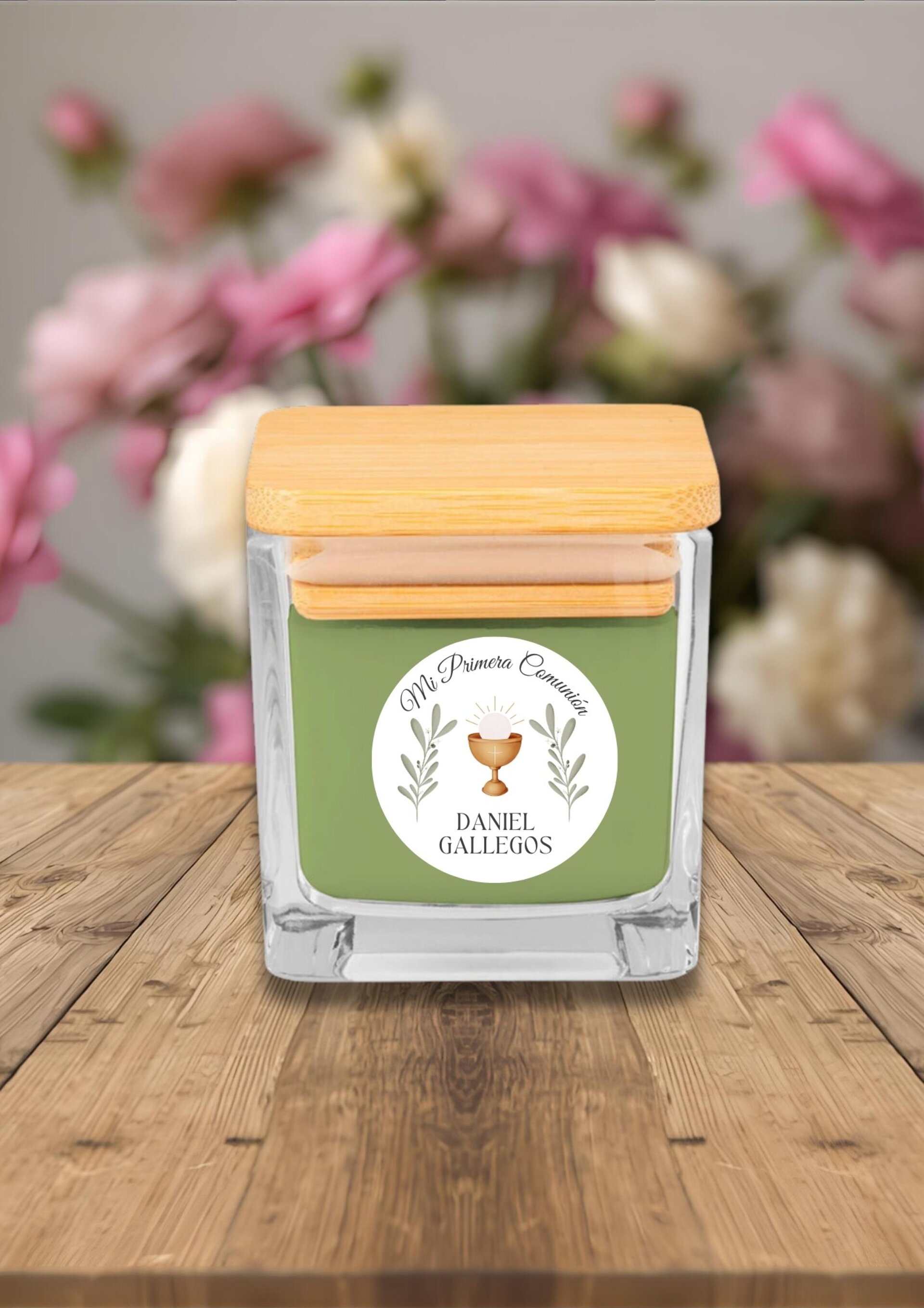 Velas perfumadas en tarro de cristal con tapa de bambú - 2