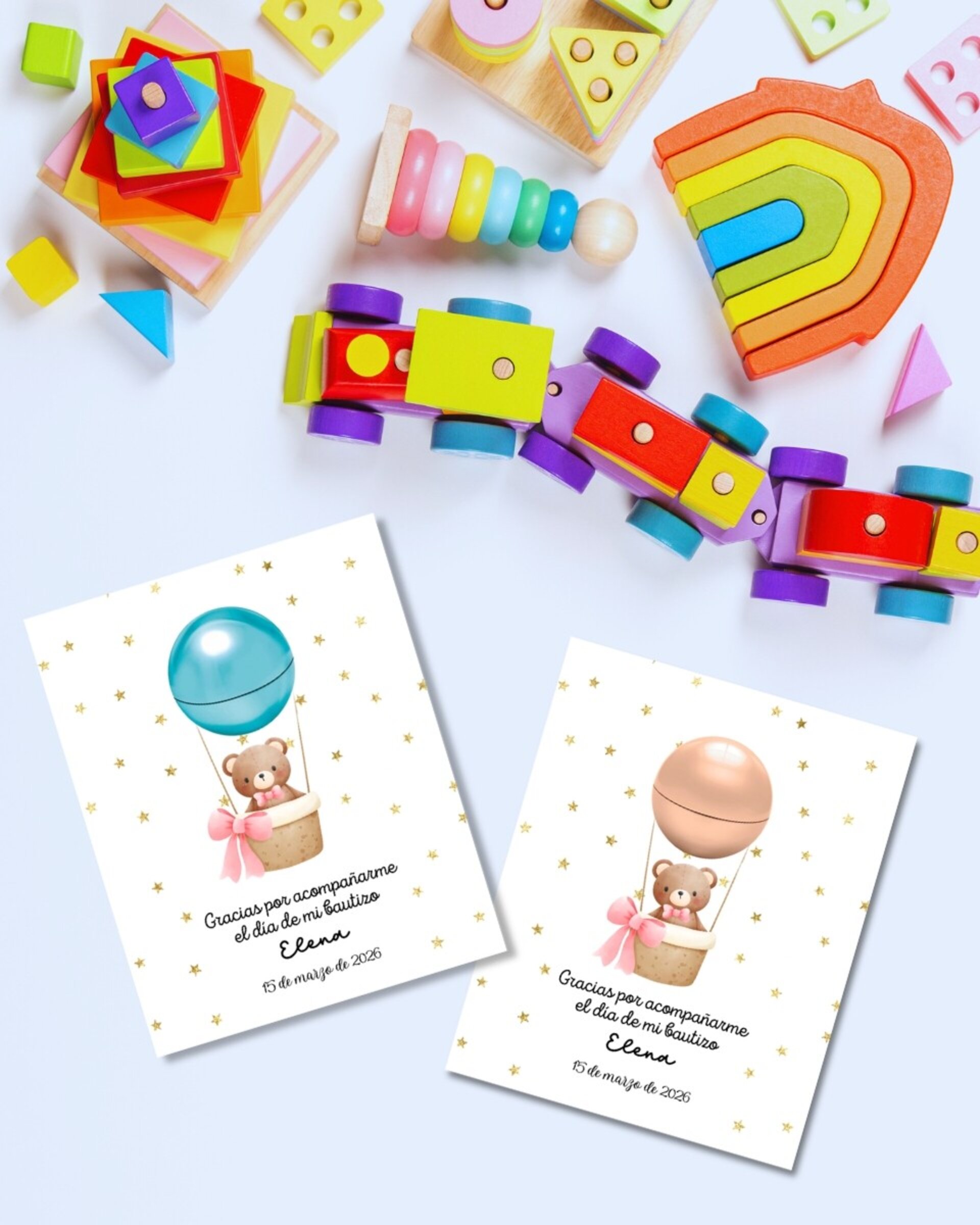 Bálsamo labial redondo con tarjeta "Bautizo" - 8