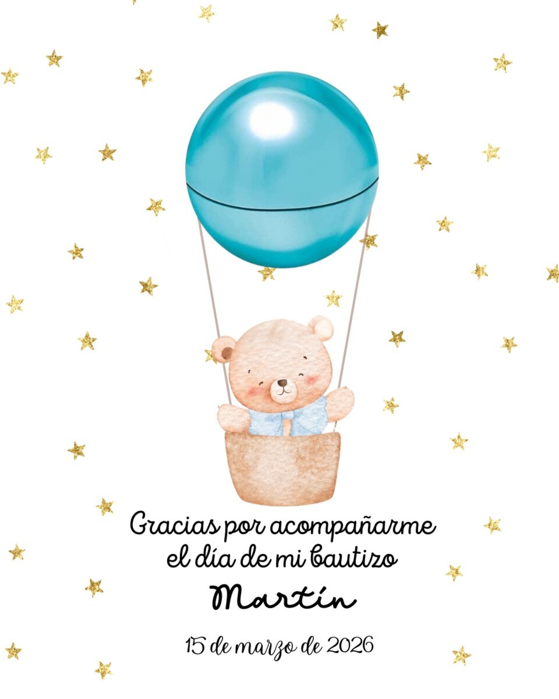 Bálsamo labial redondo con tarjeta "Bautizo" - 4