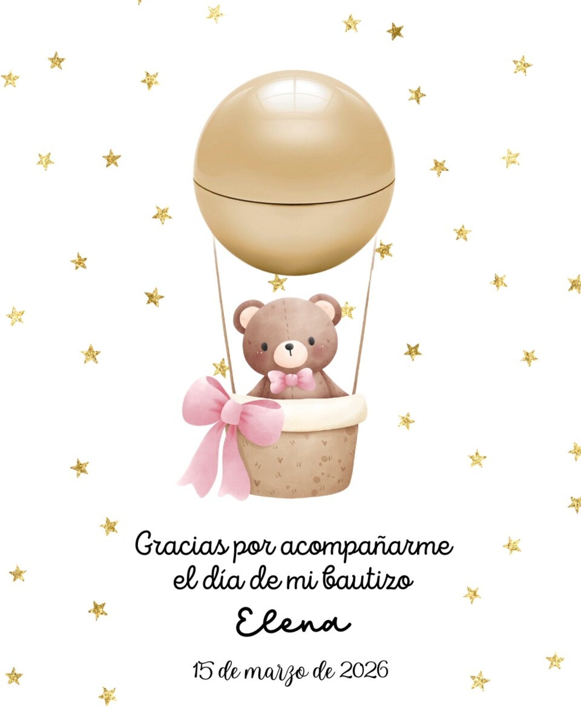 Bálsamo labial redondo con tarjeta "Bautizo" - 7