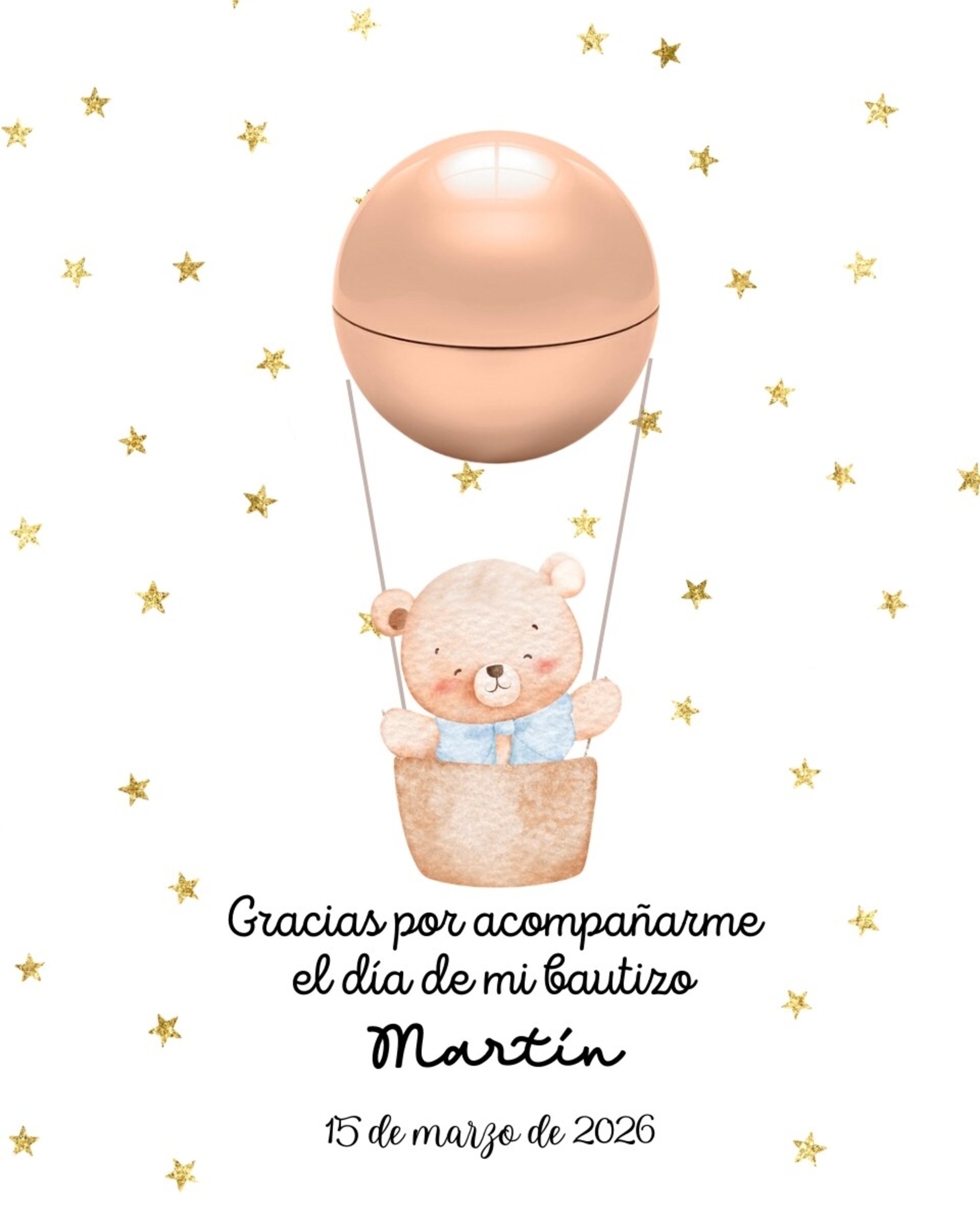 Bálsamo labial redondo con tarjeta "Bautizo" - 15