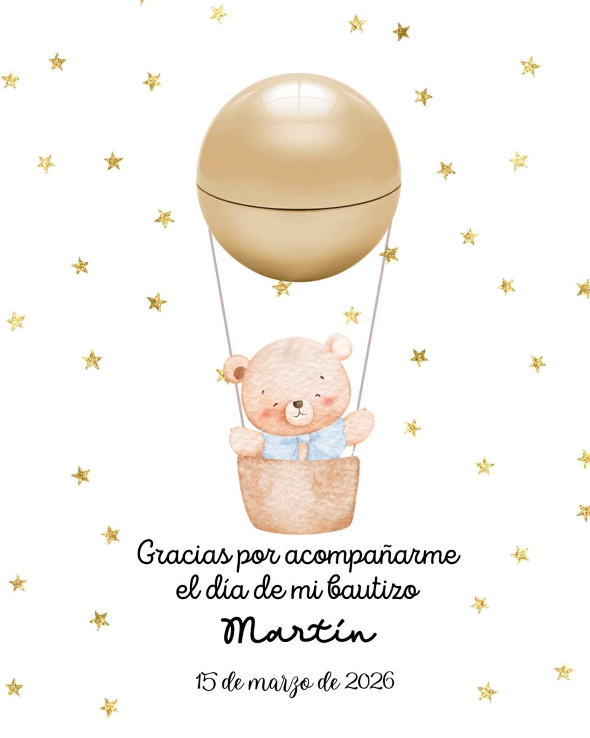 Bálsamo labial redondo con tarjeta "Bautizo" - 16